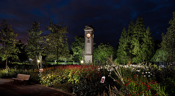 Clock Tower and Flowers